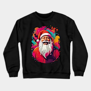 Smiley Santa Claus Christmas abstract retro 80s design Crewneck Sweatshirt